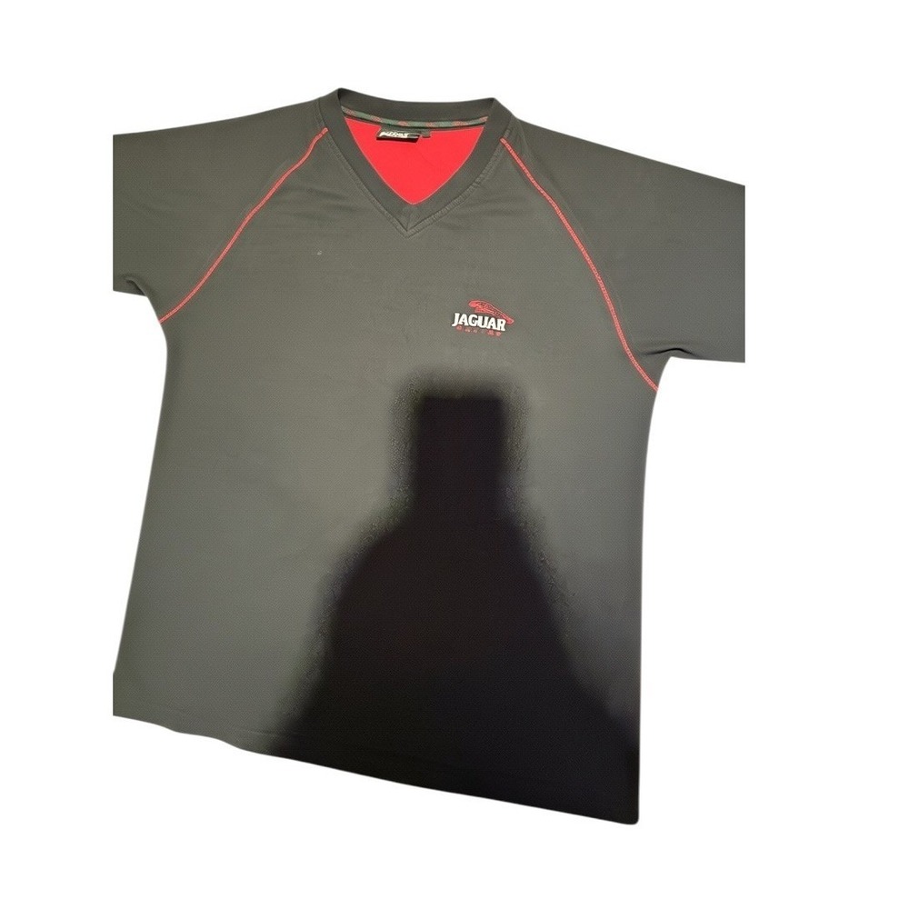 Jaguar Racing Mens Tee Shirt Size Large Black Red V-Neck Raglan Performance Logo - Picture 6 of 15
